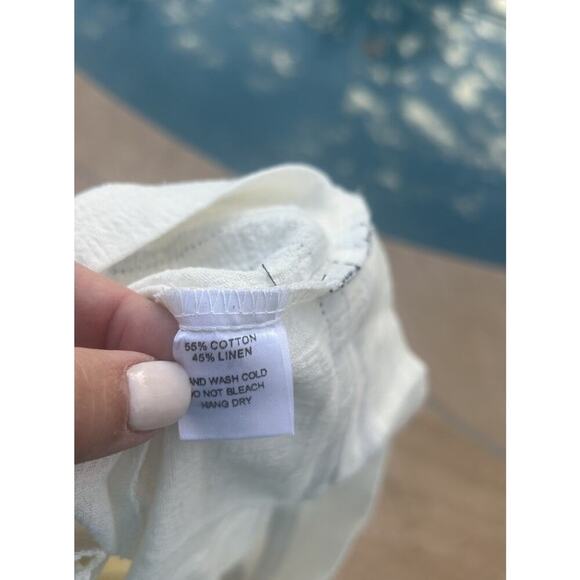 Mod Ref Womens Medium Dress Ivory Navy Stripe Short Sleeve Pullover NWT - Picture 4 of 4